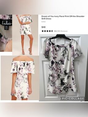 Lulus dream of you floral print off the shoulder shift dress